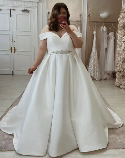 Off Shoulder Plus Size Bridal Gown Wedding Dresses