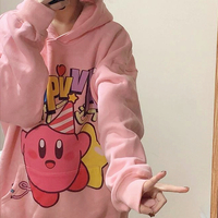 Kirby Star Pastel Pink Hoodie Sweater - Thumbnail 3