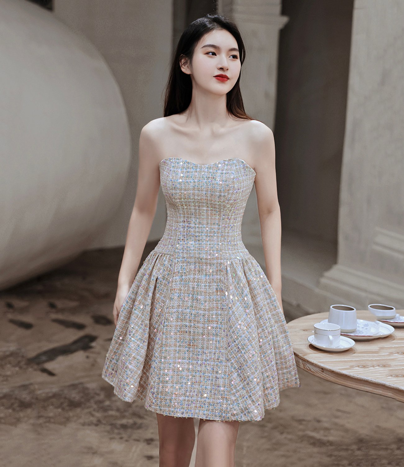 Cute A line short prom dress prty dress