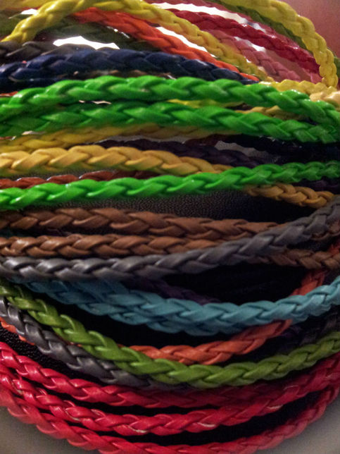 Artifical Leather Mixed Color LOBSTER Clasp 10pc NECKLACE