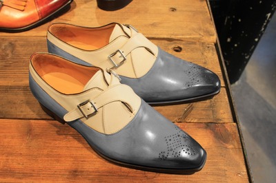 Unique Men's Hand Stitch Two Tone Genuine Leather Brogue Formal Wear Shoes