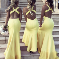Bridesmaid Dresses Mermaid Criss Cross Back - Thumbnail 2