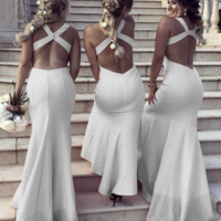 Bridesmaid Dresses Mermaid Criss Cross Back - Thumbnail 3
