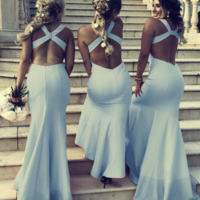 Bridesmaid Dresses Mermaid Criss Cross Back - Thumbnail 4