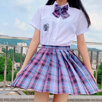 Harajuku Pastel Purple Plaid Pleated Skirt - Thumbnail 3