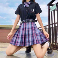 Harajuku Pastel Purple Plaid Pleated Skirt - Thumbnail 5