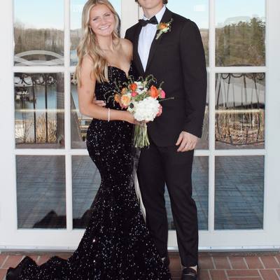 Sexy mermaid strapless black sequins long prom dresses evening party dresses - Thumbnail 2