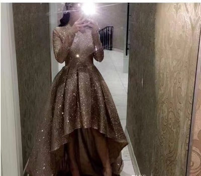 Hi Low Prom Dresses Homecoming Dresses Sparkly Sequins