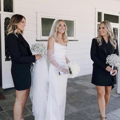 Gorgeous sheath cowl neck white satin wedding dresses - Thumbnail 1