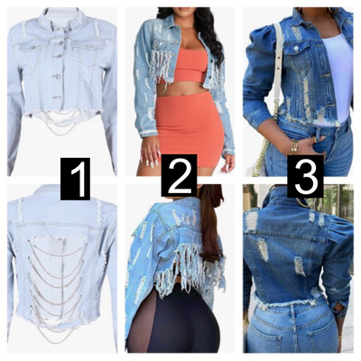 Denim Accented Crop Jacket-TD