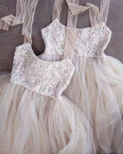 Flower Girl Dresses Floor Length with Beaded