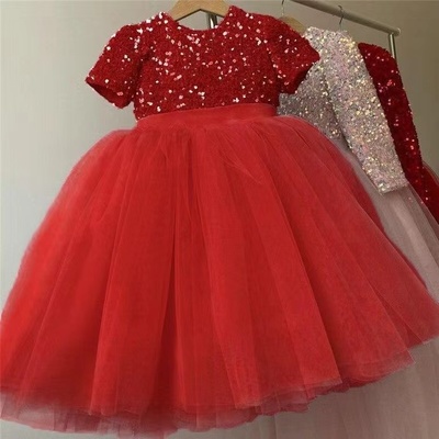 Floor Length Flower Girl Dresses with Short Sleeves
