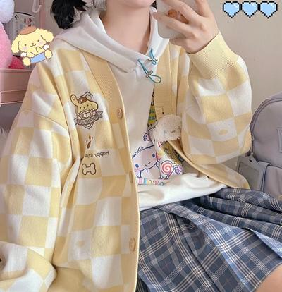 JK Yellow Cinnamoroll Cartoon Cardigan