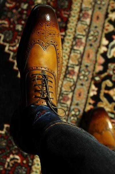 Awesome Wear Men's Oxfords Wingtip Shoes, Two Tone Brogue Lace Up Genuine Leather Shoes