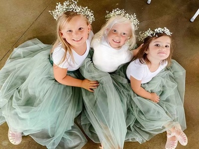 Two Piece Flower Girl Dresses Sage Green