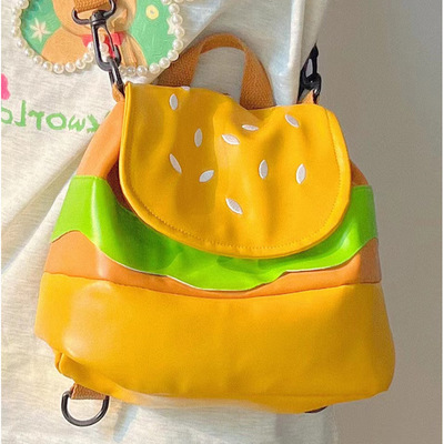Harajuku hamburger bag multifunctional girl backpack - Thumbnail 3