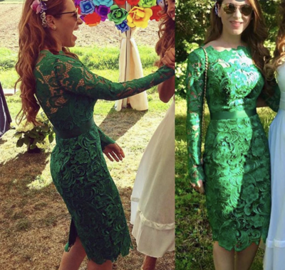 Lace Green Party Dresses Bridesmaid Dresses Prom Gown