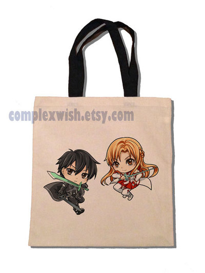 sword art online - Kirito and Asuna cotton tote