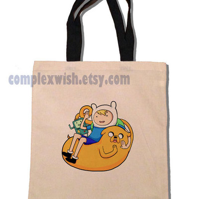 Adventure time cotton tote - finn, jake, bmo - Thumbnail 3