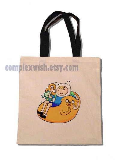 adventure time cotton tote - Finn, Jake, BMO