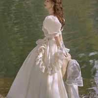 Champagne Lace Short Princess Dress Party Dress - Thumbnail 1