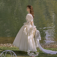 Champagne Lace Short Princess Dress Party Dress - Thumbnail 3