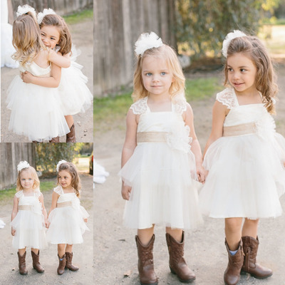 Countryside Flower Girl Dresses Tea Length