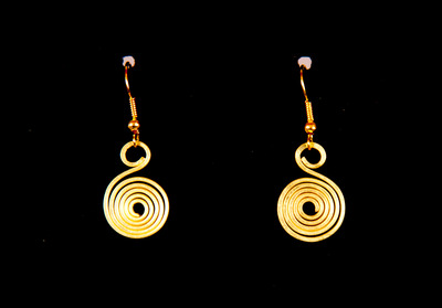 Brass earrings :: stacked circles (small)