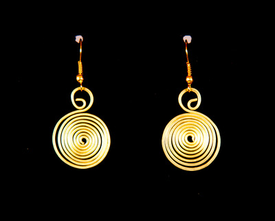 Brass earrings :: stacked circles (large)