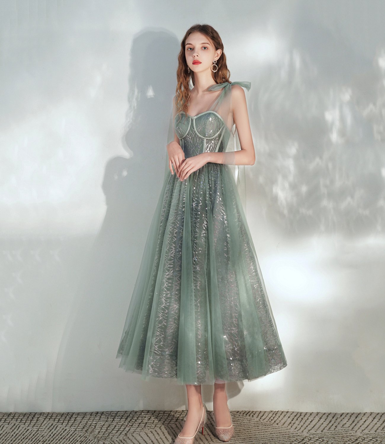 Cute tulle sequins short prom dress homecoming dress