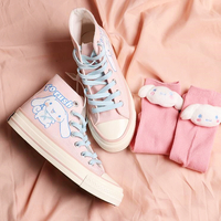 Cinnamoroll Pastel Pink High Top Canvas Sneakers + Socks - Thumbnail 4