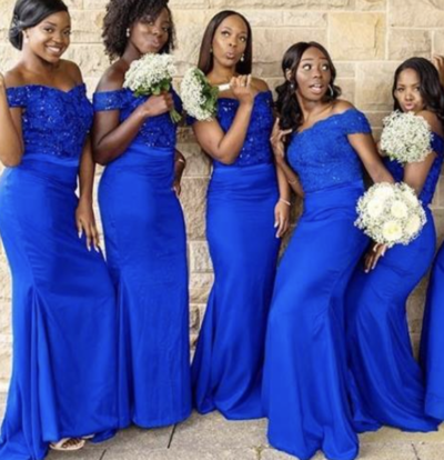 Off Shoulder Bridesmaid Dresses with Appliques