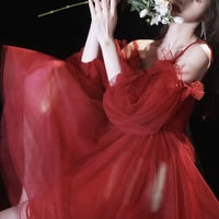 Cute tulle short prom dress A line homecoming dress - Thumbnail 5