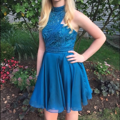 SP2174,Halter chiffon beaded homecoming dresses,mini prom evening dresses