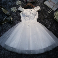 Cute tulle lace short prom dress homecoming dress - Thumbnail 3