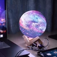 16 Colors LED 3D Print Galaxy Planet Lamp Night Light - Thumbnail 2