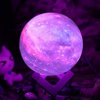 16 Colors LED 3D Print Galaxy Planet Lamp Night Light - Thumbnail 3