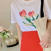 Tulip Flower Printed Tee - Thumbnail 2