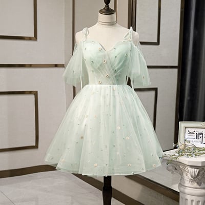 Green tulle short prom dress homecoming dress - Thumbnail 2