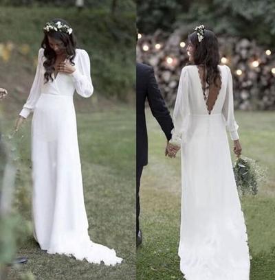 Mermaid Boho V Neck Wedding Dresses