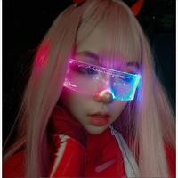 SO&EI LED Luminous Sunglasses Vintage Punk Goggles Men Women Fashion Party Christmas Colorful Light Up Glasses Shades UV400 - Thumbnail 2