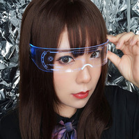 SO&EI LED Luminous Sunglasses Vintage Punk Goggles Men Women Fashion Party Christmas Colorful Light Up Glasses Shades UV400 - Thumbnail 4