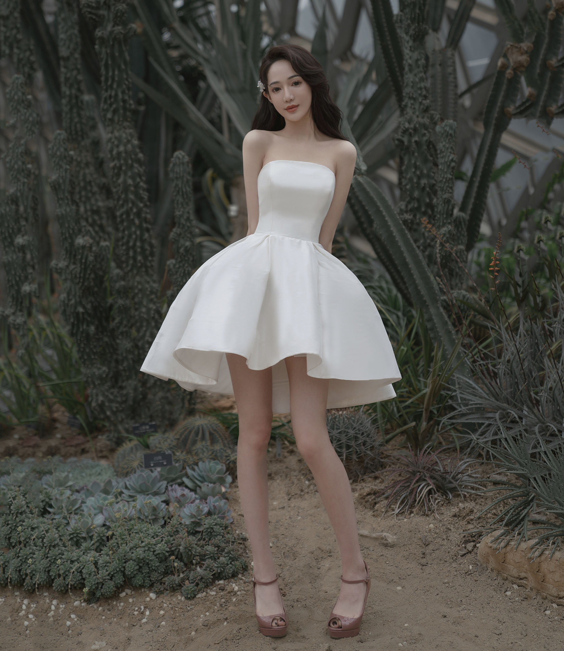 White A-line short prom dress homecoming dress