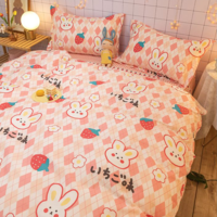 Pink Strawberry Rabbit Sheet Quilt Four-piece Set  - Thumbnail 5