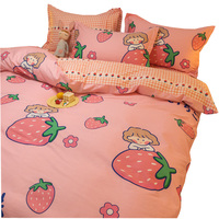Pink Strawberry Rabbit Sheet Quilt Four-piece Set  - Thumbnail 7