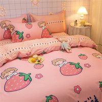 Pink Strawberry Rabbit Sheet Quilt Four-piece Set  - Thumbnail 6