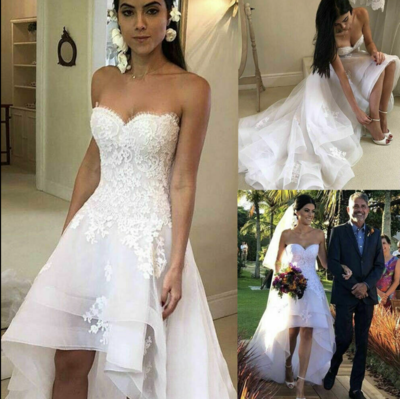 Wedding Dresses Bridal Gown Hi Low Sweetheart