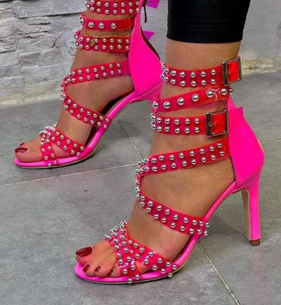 Summer High Heel Sandals Women Stiletto Sexy Rhinestone Sandals Open toe 43 Size Sandals F8416
