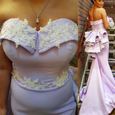 Mermaid bridesmaid dresses with appliques lace - Thumbnail 4