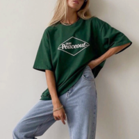 Peaceout Print Green Tee - Thumbnail 1
